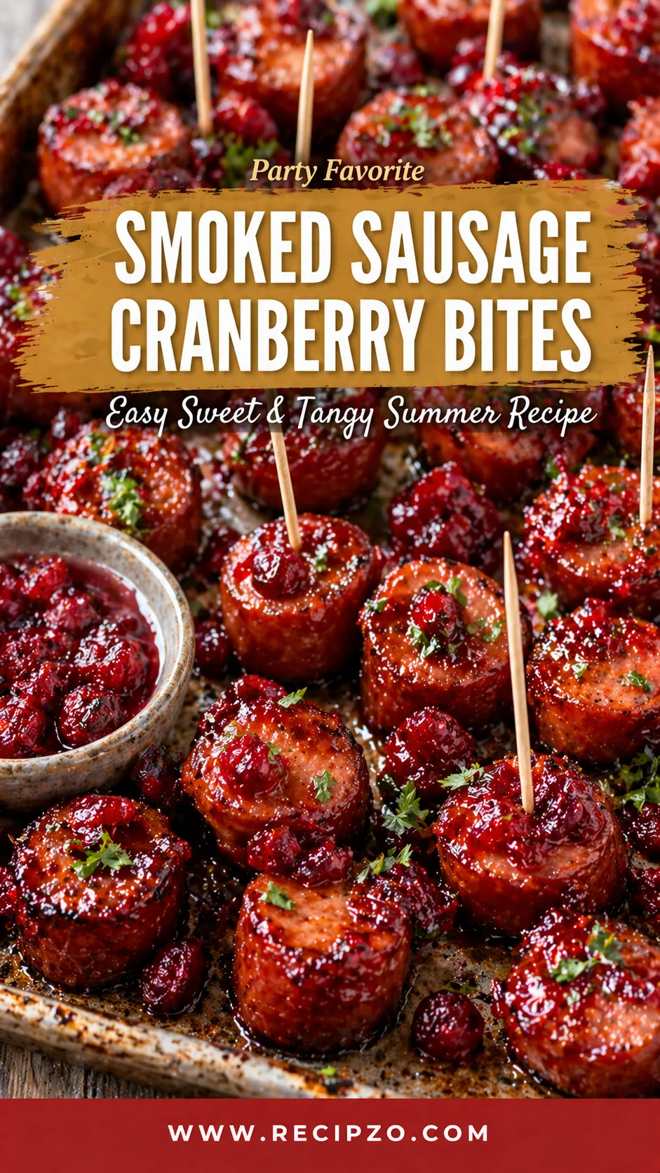 Sheet Pan Smoked Sausage Cranberry Bites (Easy Sweet & Tangy Summer Recipe)