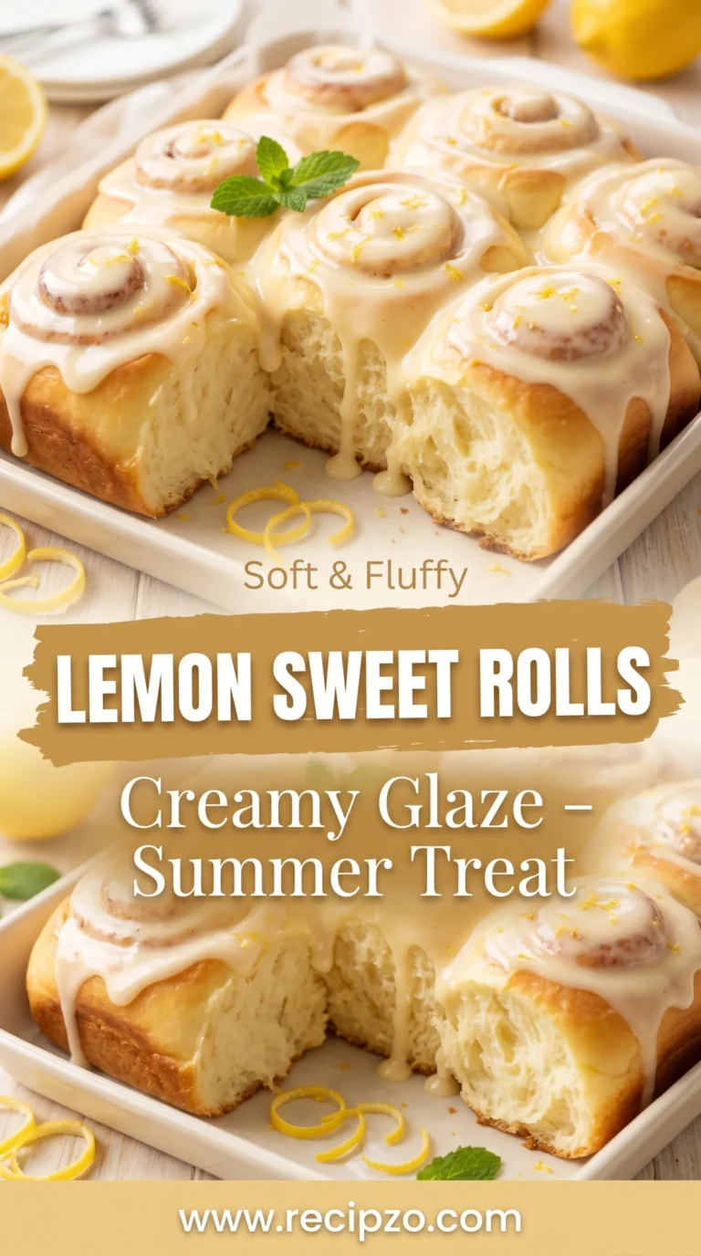 Soft Lemon Sweet Rolls with Creamy Glaze for Summer