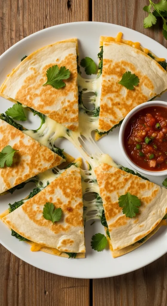 Spinach and Cheese Quesadillas
