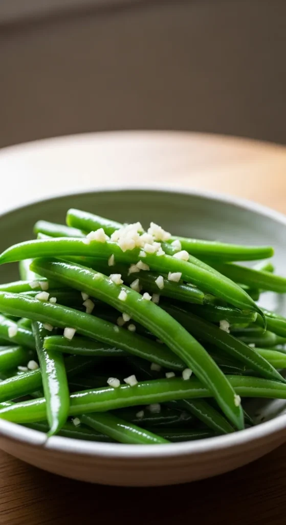 Steamed Green Beans with Garlic 