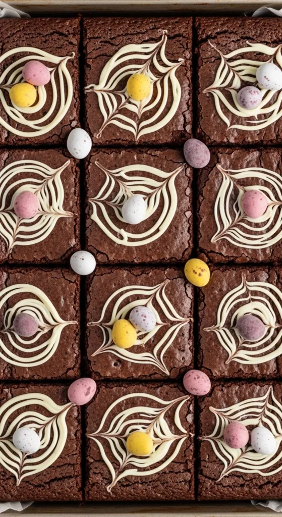 Swirled Chocolate Brownies with Mini Eggs