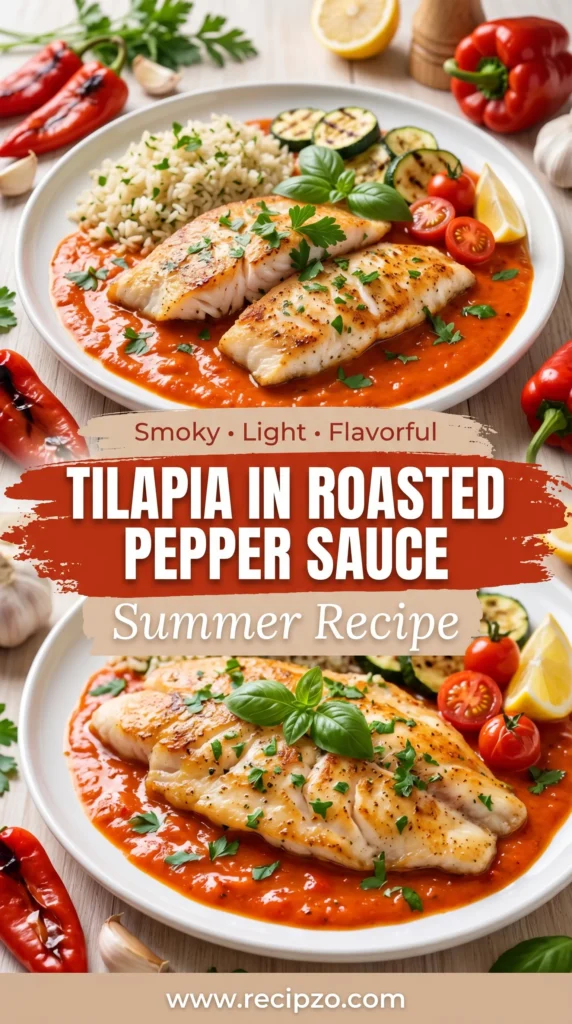 Tilapia in Roasted Pepper Sauce Summer Recipe