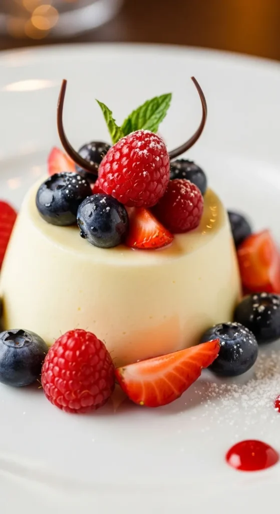 Vanilla Panna Cotta with Berries