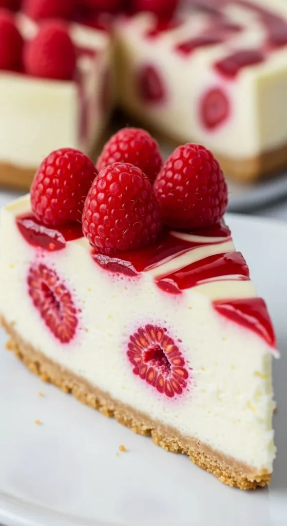 White Chocolate Raspberry Cheesecake