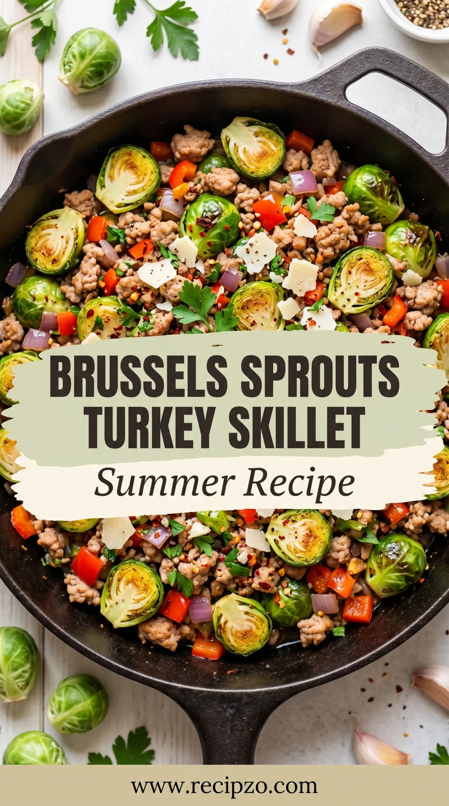 Brussels Sprouts Ground Turkey Skillet (Summer Recipe)