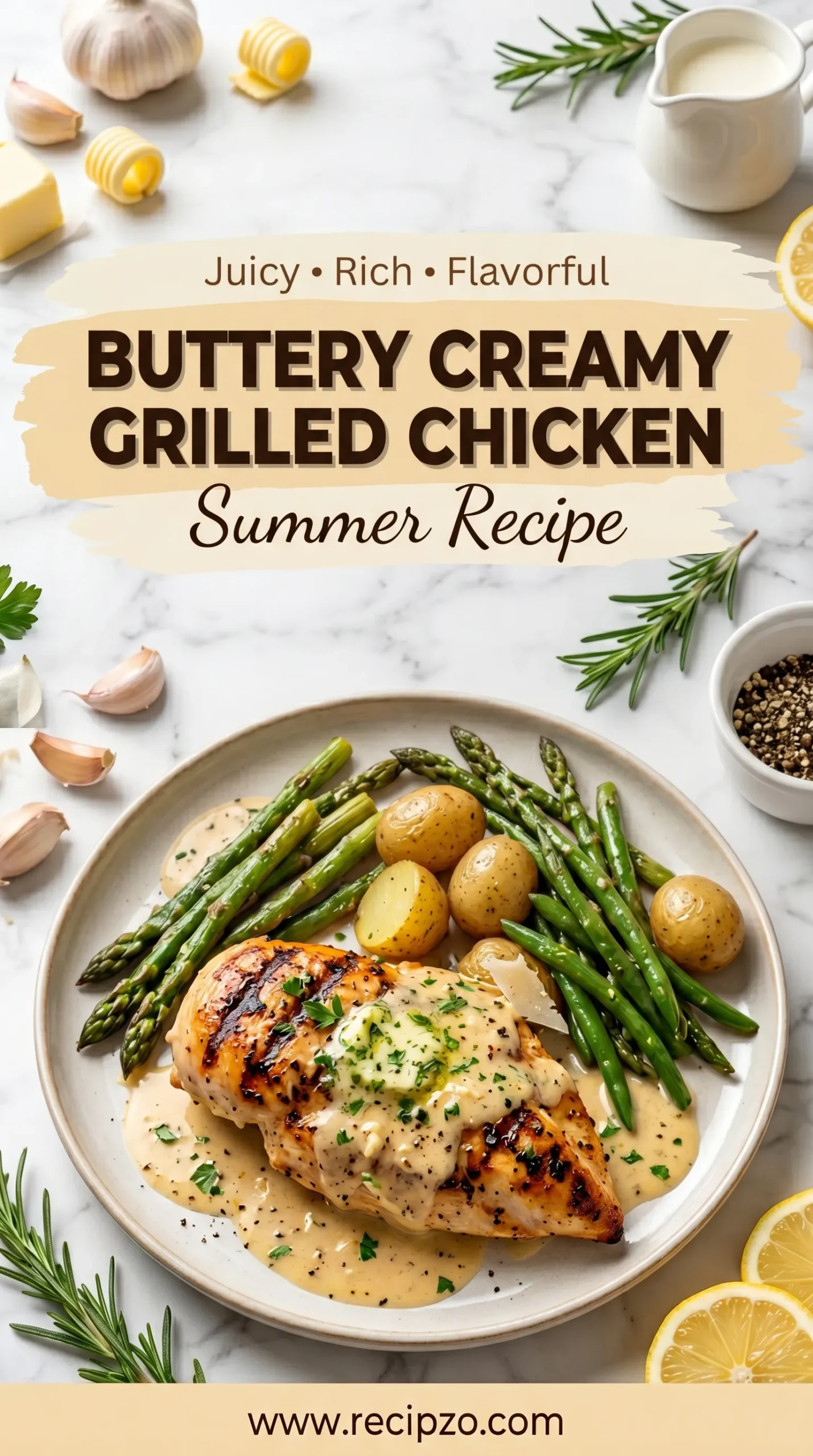 Buttery Creamy Grilled Chicken Summer Recipe