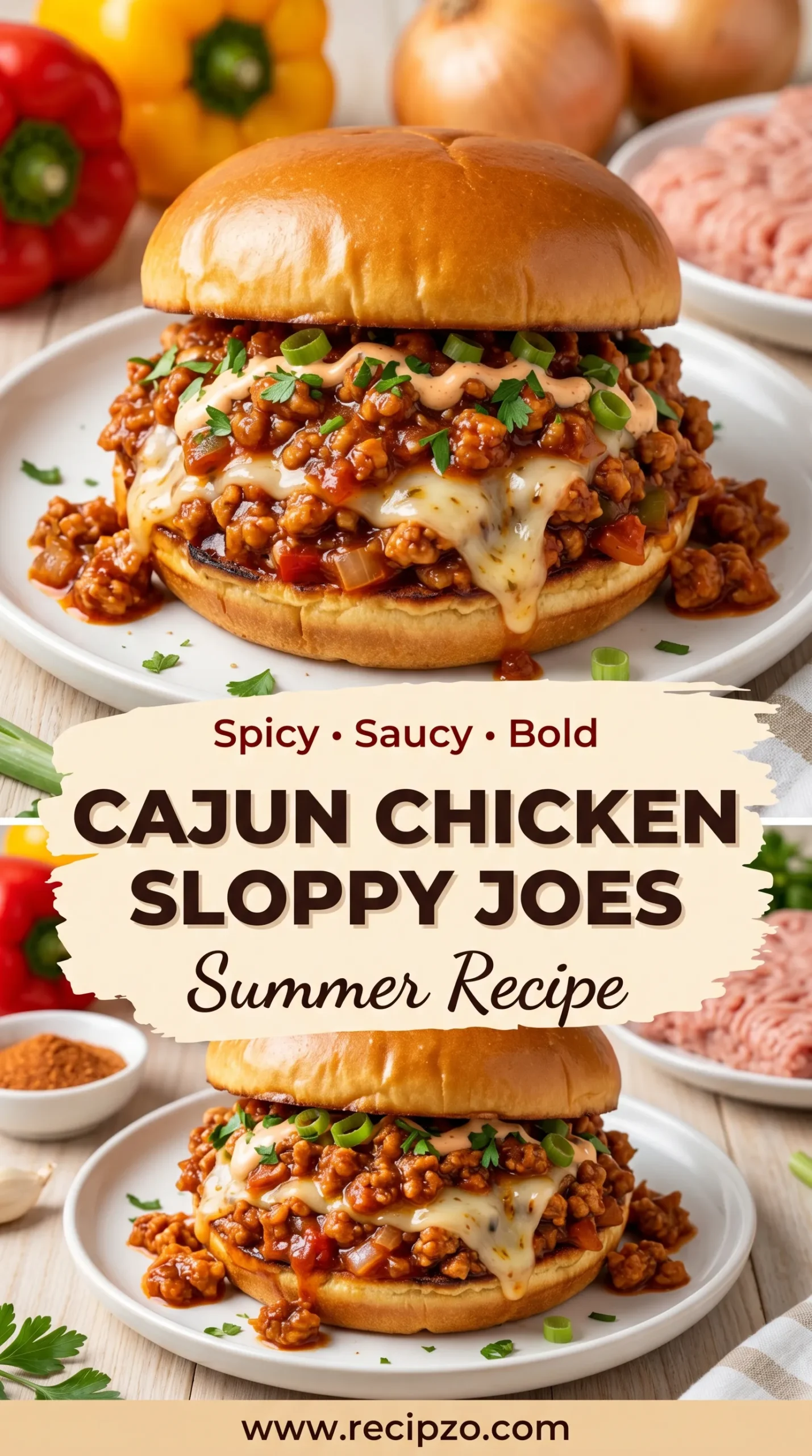Cajun Chicken Sloppy Joes (Summer Recipe).