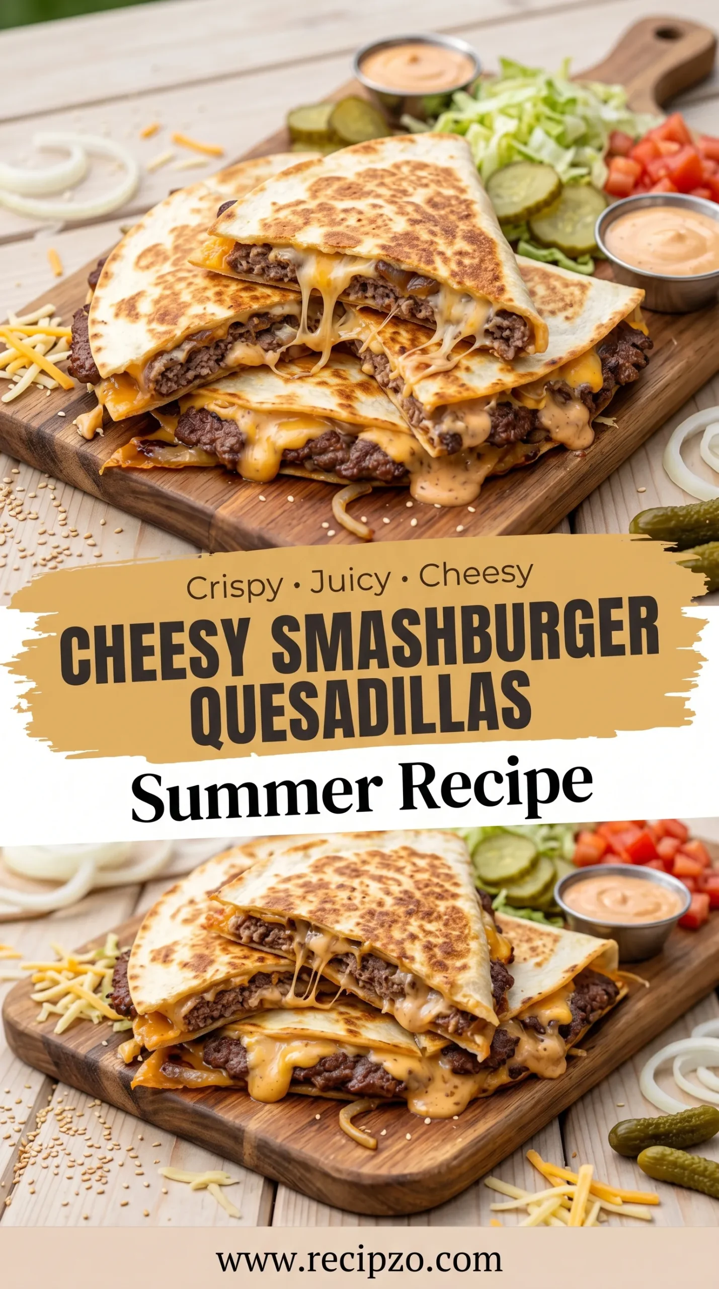 Cheesy Griddled Smashburger Quesadillas (Summer Recipe)