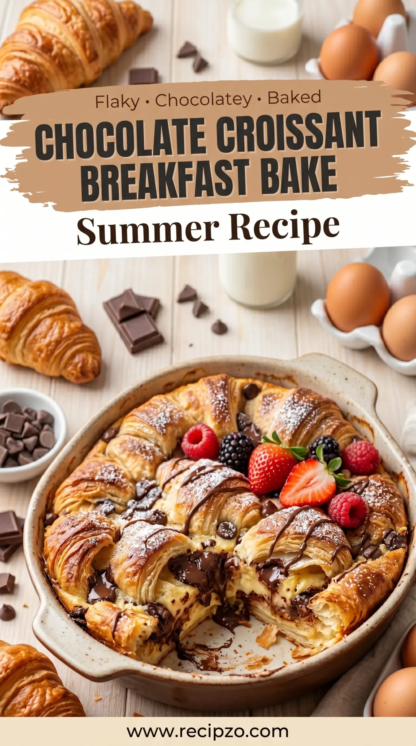 Chocolate Croissant Breakfast Bake Summer Recipe