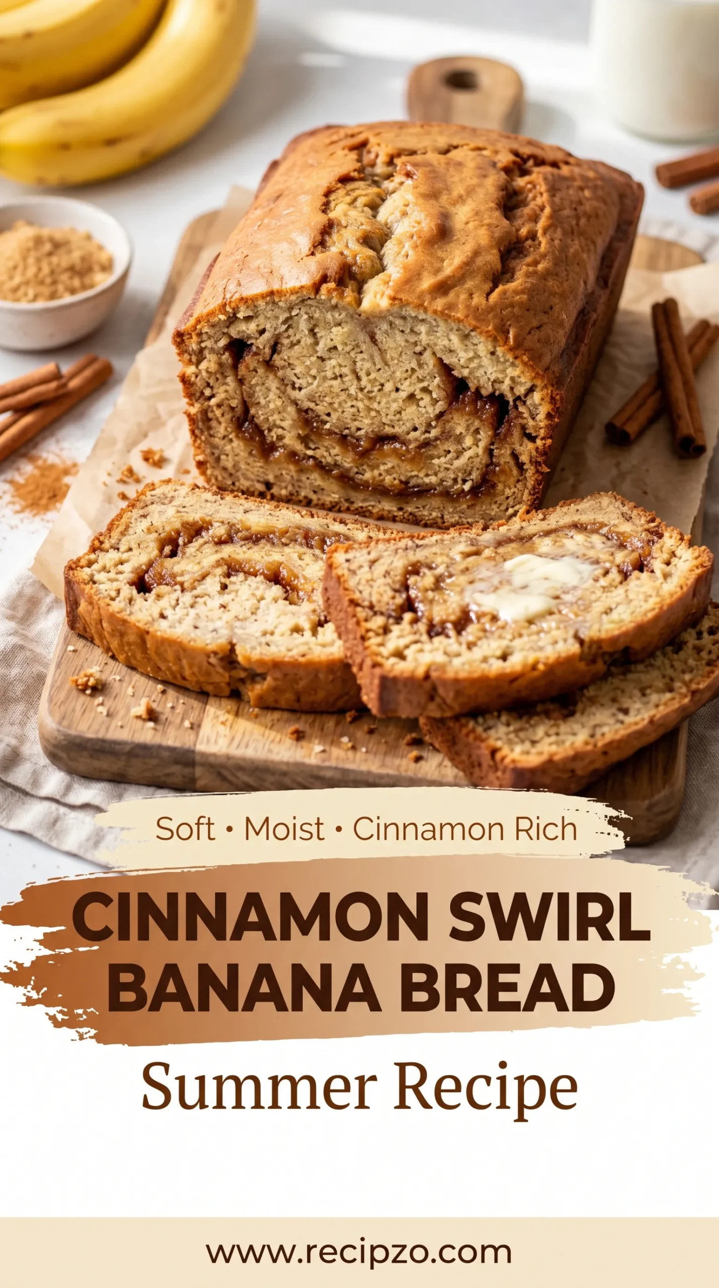 Cinnamon Swirl Banana Bread Summer Recipe