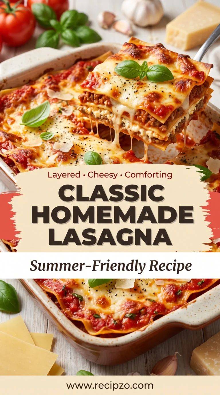 Classic Homemade Lasagna (Summer-Friendly Recipe)