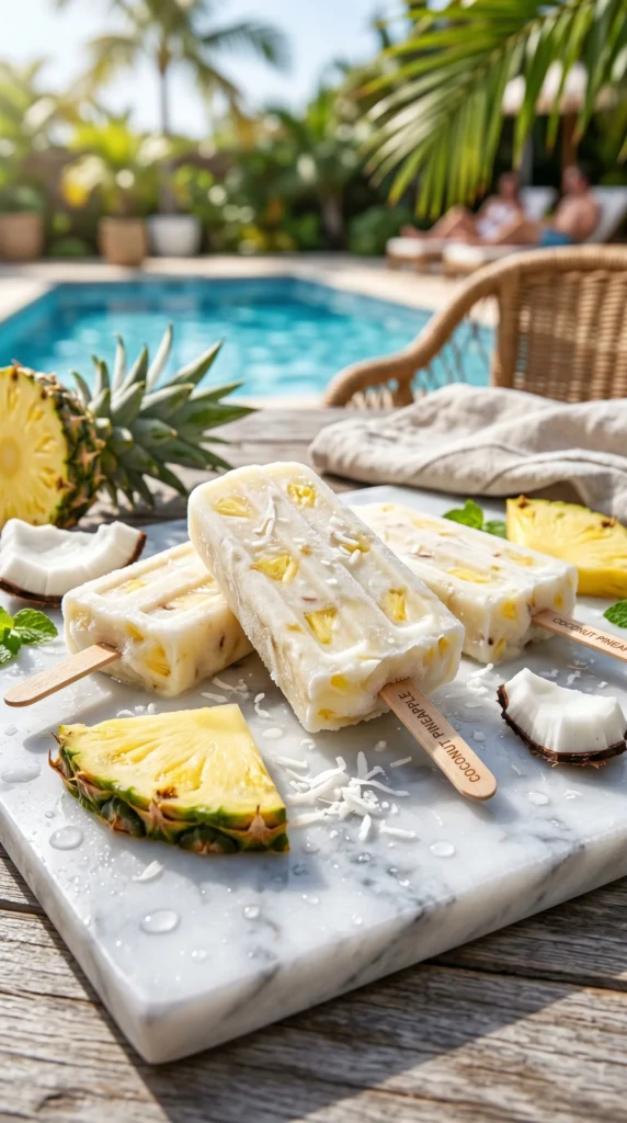 Coconut Pineapple Popsicles