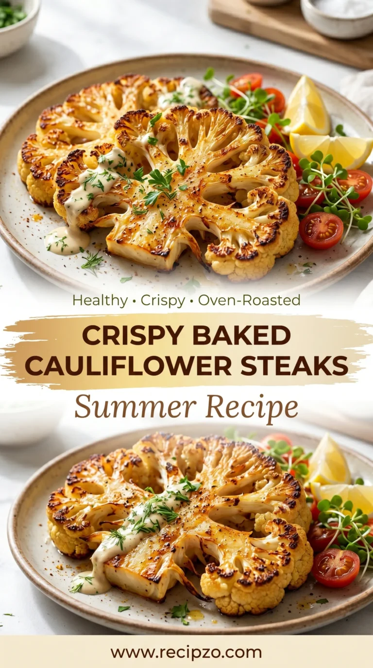 Crispy Baked Cauliflower Steaks — Summer Recipe