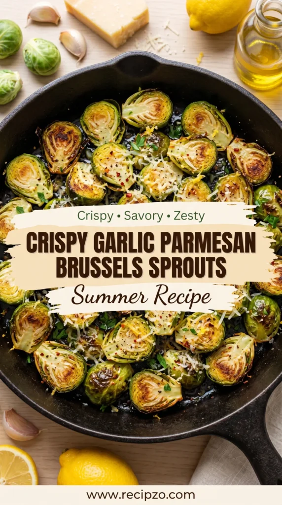 Crispy Garlic Parmesan Brussels Sprouts Summer Recipe
