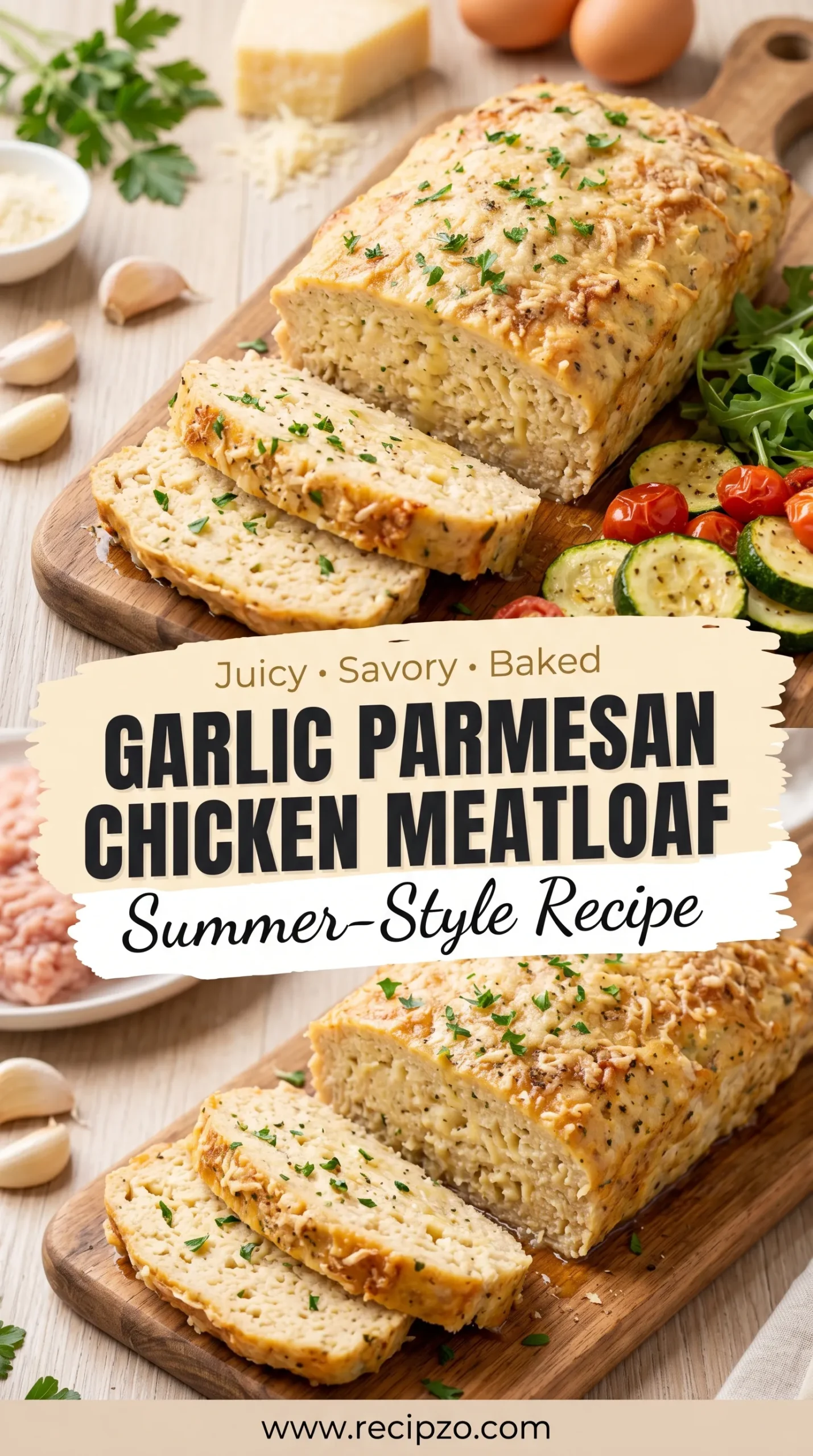 Garlic Parmesan Chicken Meatloaf (Summer-Style Recipe)