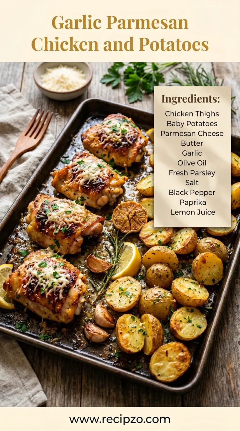 Garlic Parmesan Chicken and Potatoes Summer Sheet-Pan Recipe