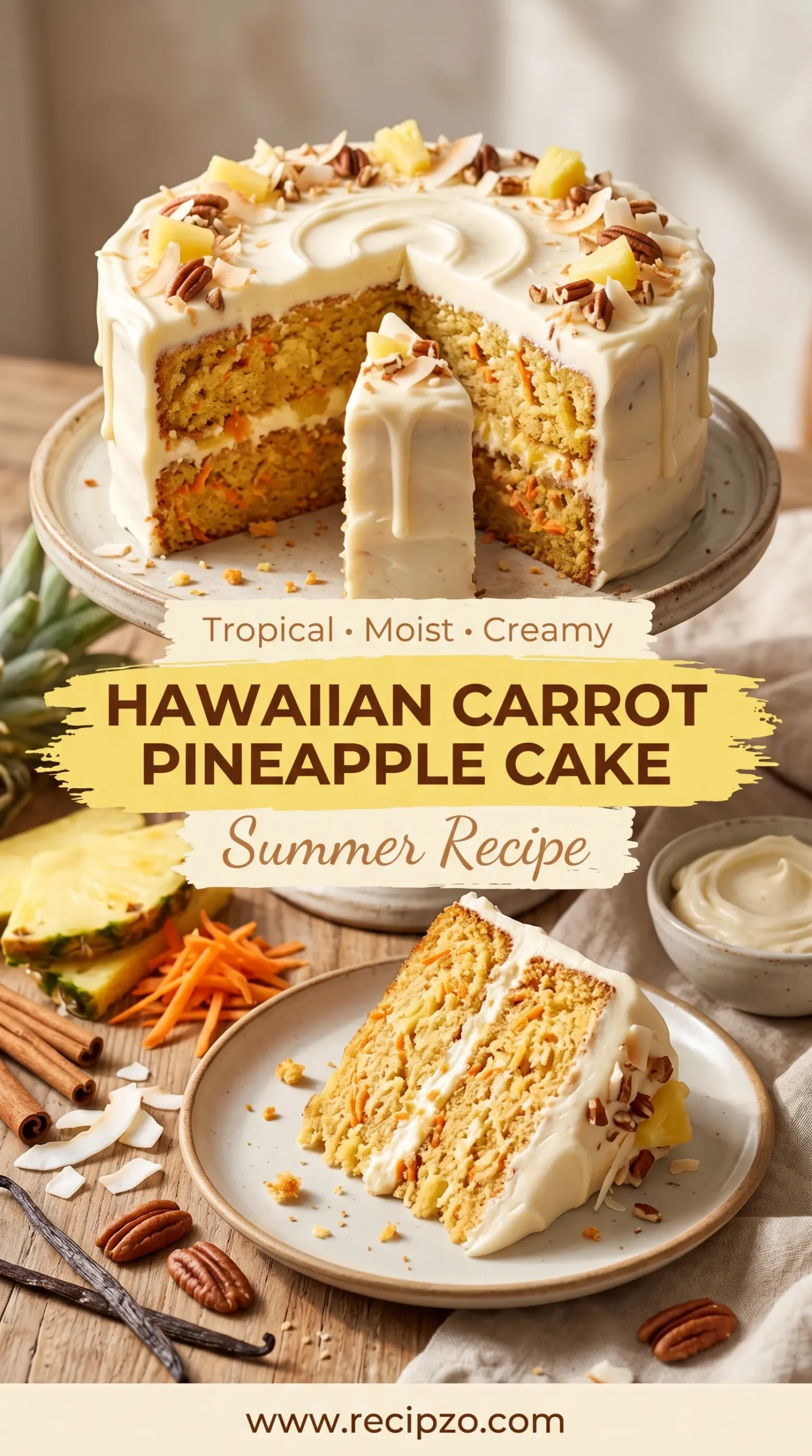 Hawaiian Carrot Pineapple Cake Summer Recipe