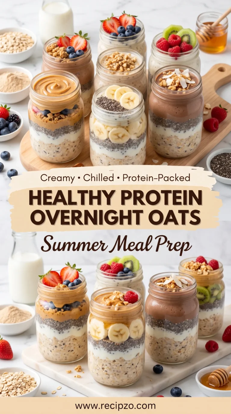 Healthy Protein Overnight Oats for Summer Meal Prep
