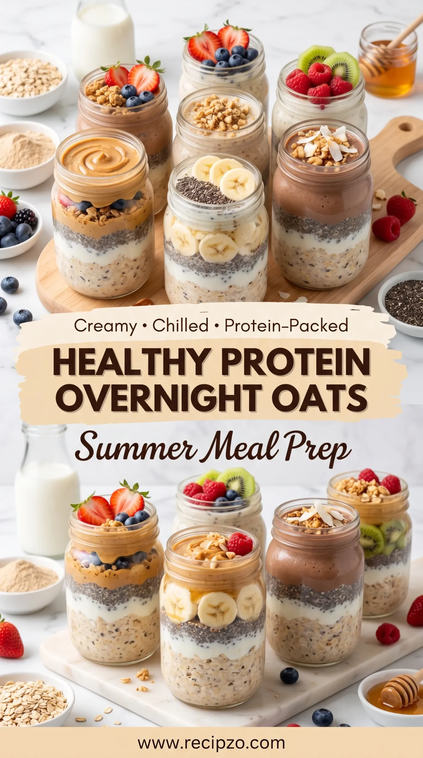 Healthy Protein Overnight Oats for Summer Meal Prep