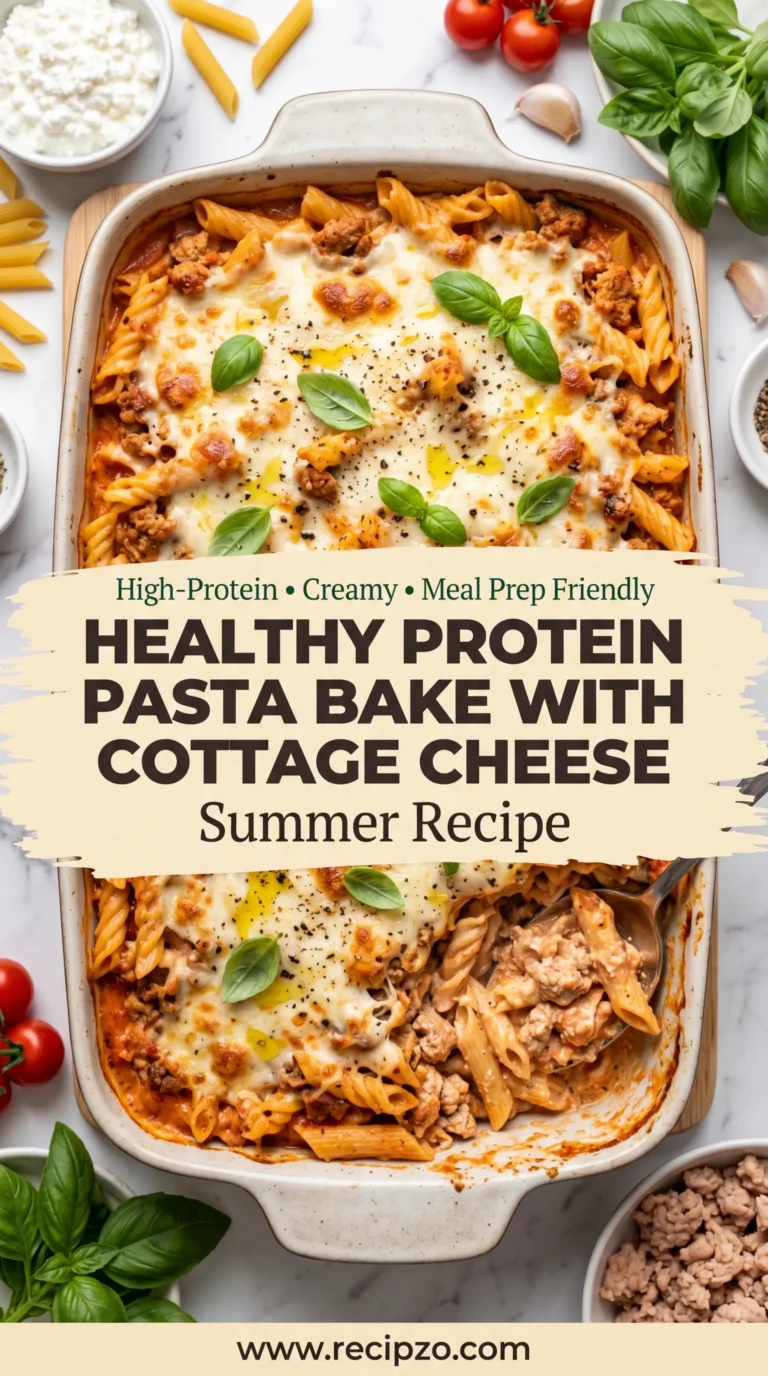 Healthy Protein Pasta Bake with Cottage Cheese Summer Recipe