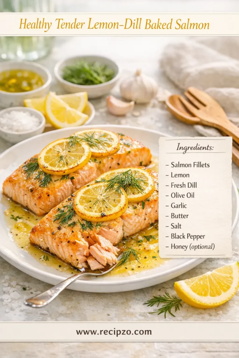 Healthy Tender Lemon-Dill Baked Salmon Summer Recipe