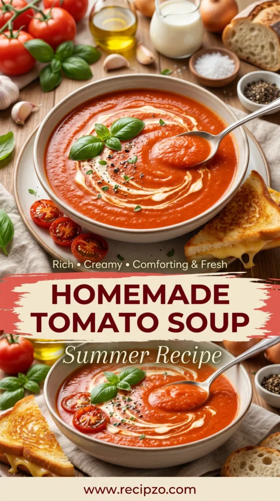 Homemade Tomato Soup Summer Recipe