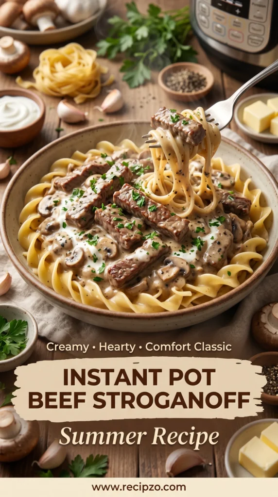 Instant Pot Beef Stroganoff Summer Recipe