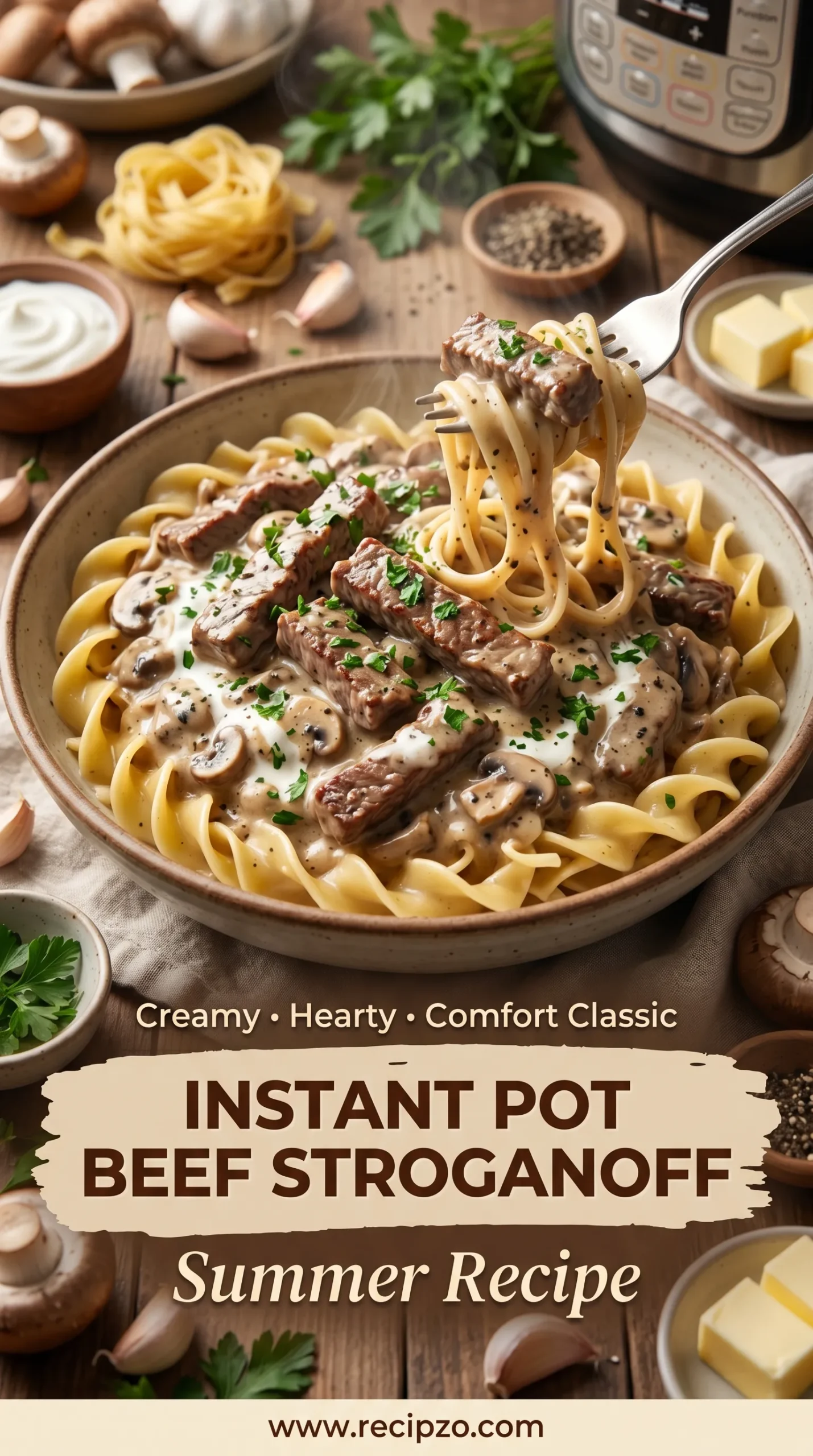 Instant Pot Beef Stroganoff Summer Recipe