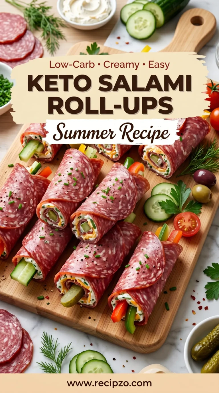 Keto Salami Roll-Ups Summer Recipe