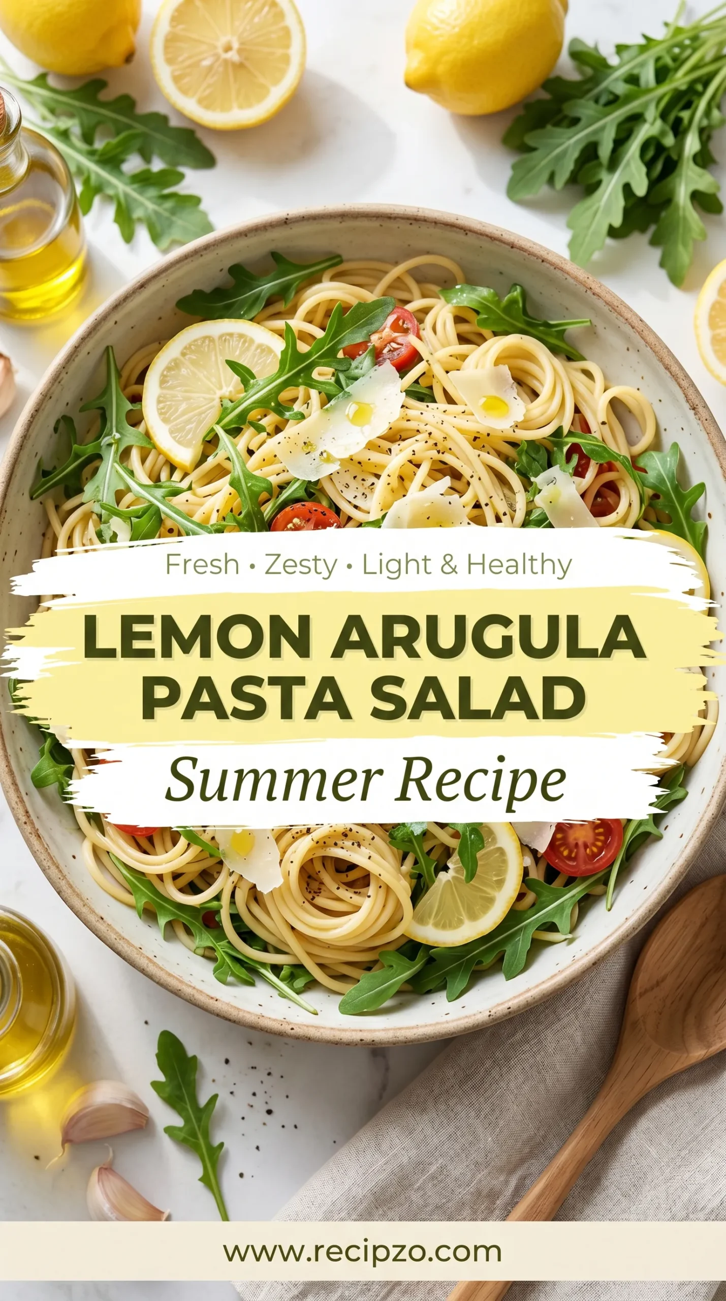 Lemon Arugula Pasta Salad Summer Recipe