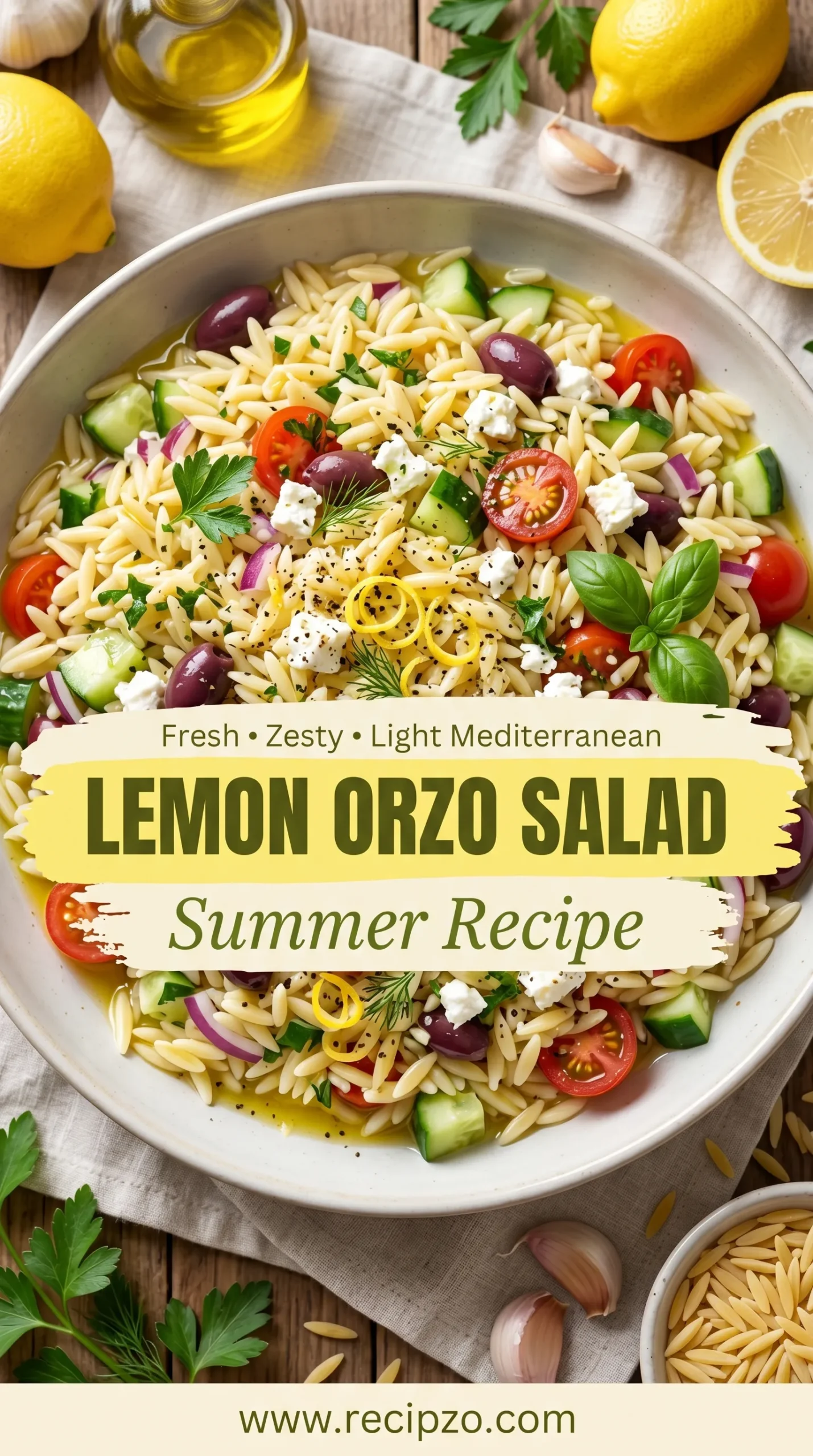 Lemon Orzo Salad Summer Recipe