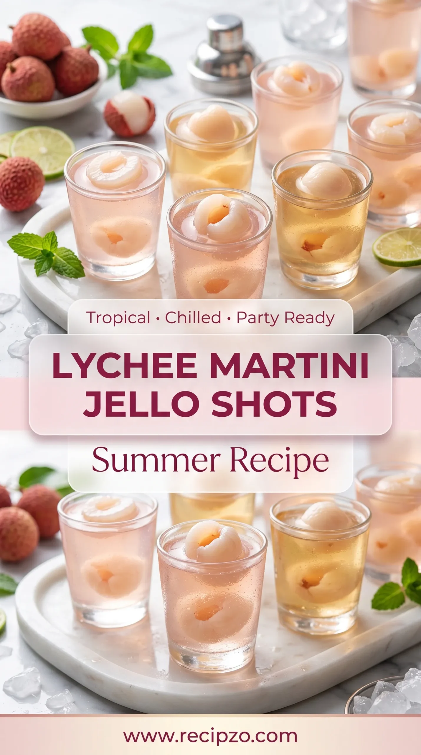 Lychee Martini Jello Shots Summer Recipe