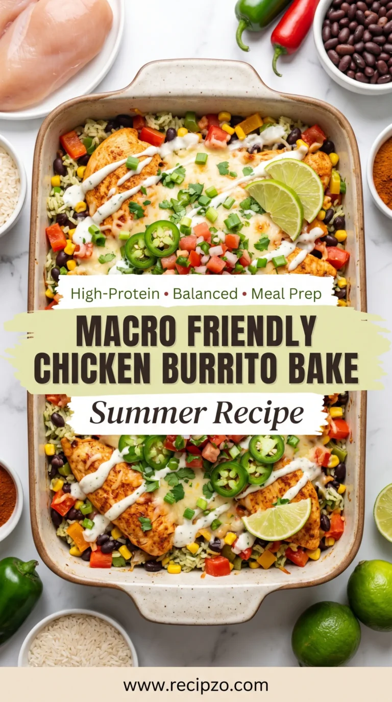 Macro Friendly Chicken Burrito Bake Summer Recipe