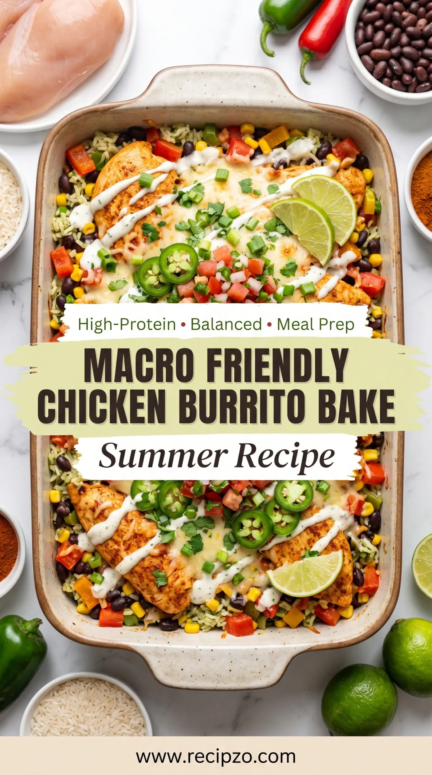 Macro Friendly Chicken Burrito Bake Summer Recipe