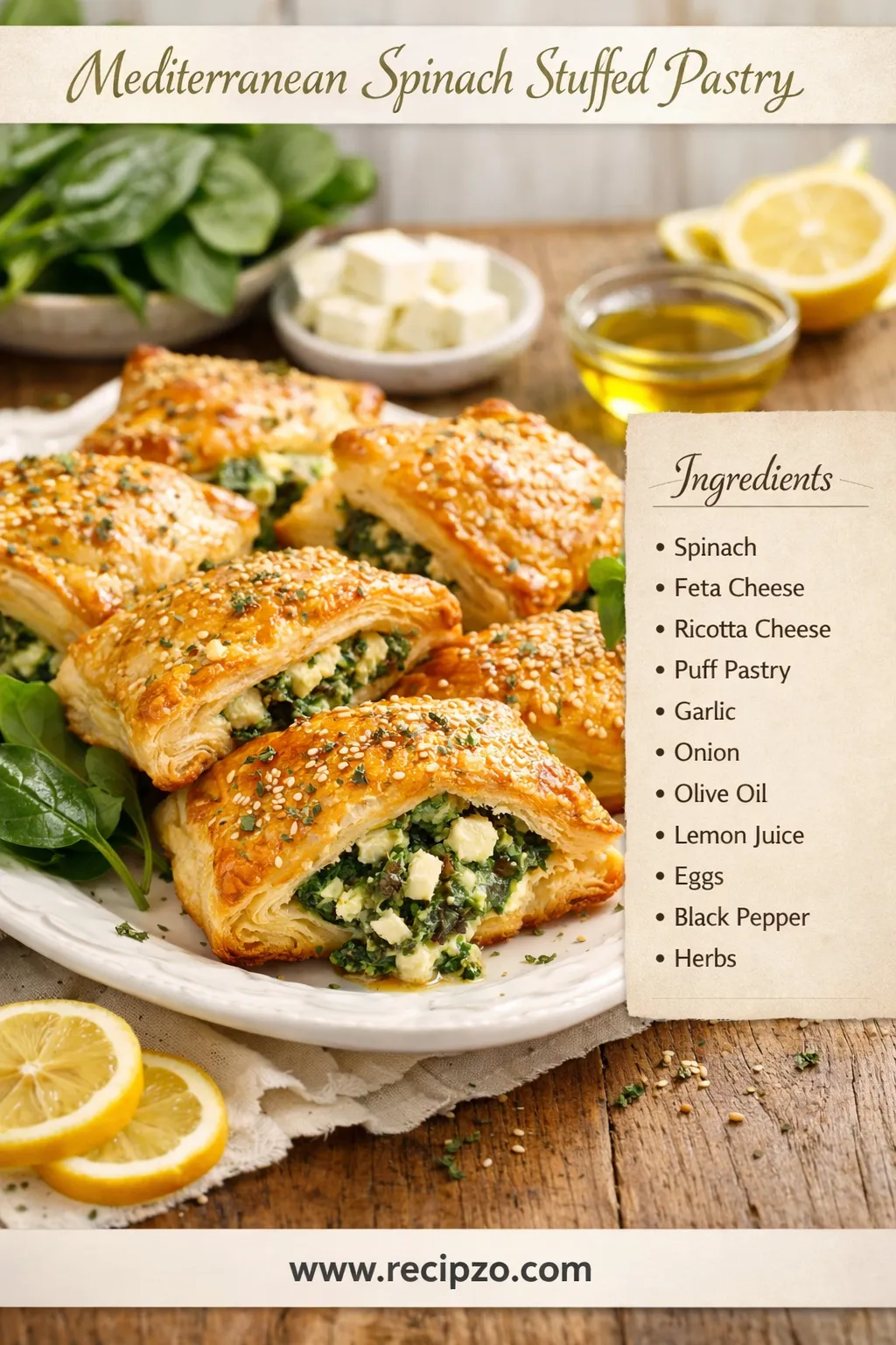 Mediterranean Spinach Stuffed Pastry – Summer Recipe