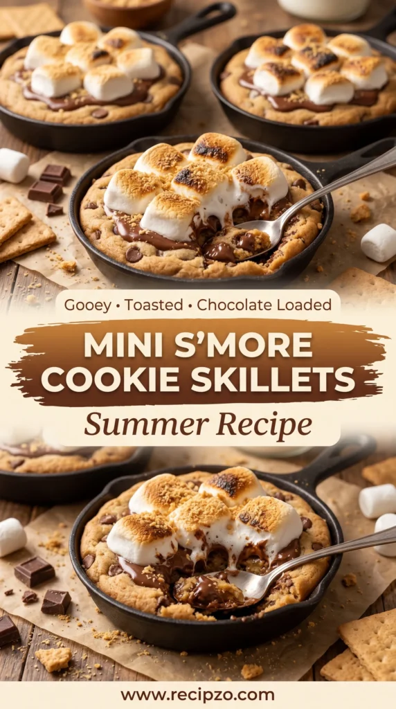 Mini S’more Cookie Skillets Summer Recipe