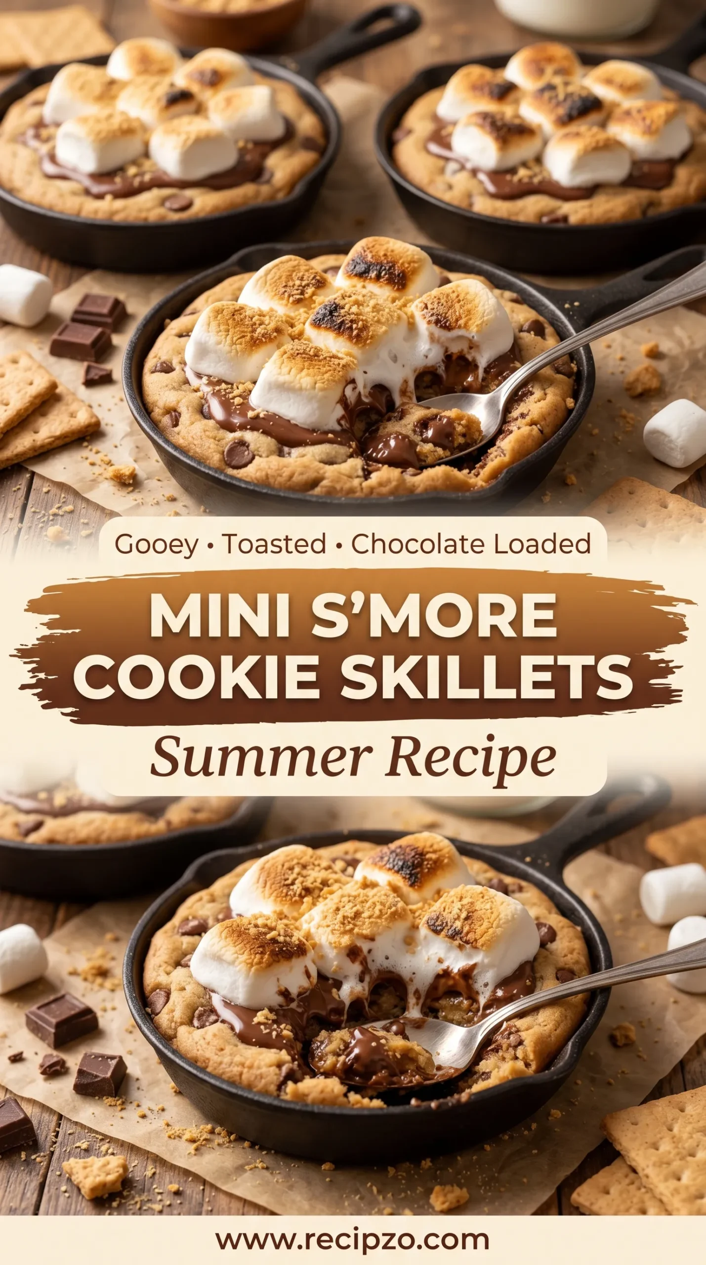 Mini S’more Cookie Skillets Summer Recipe