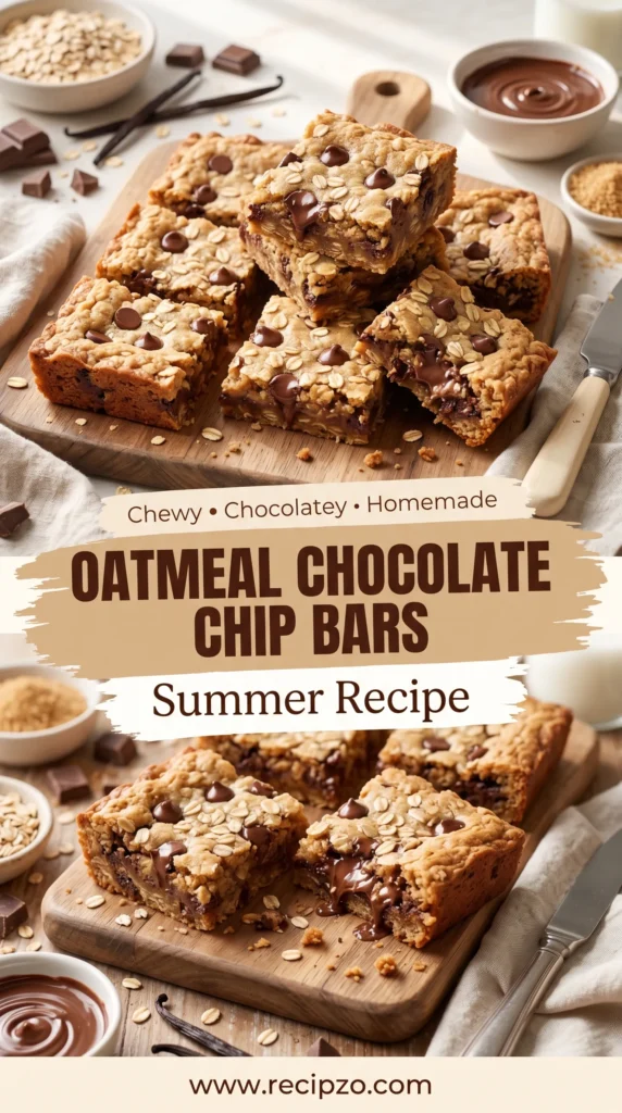 Oatmeal Chocolate Chip Bars Summer Recipe