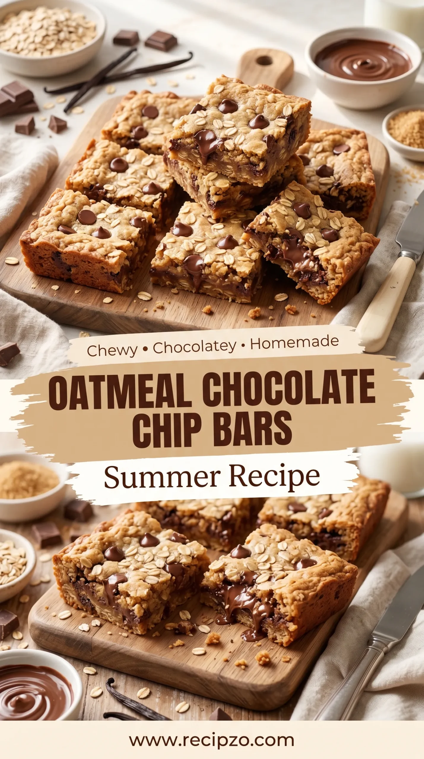 Oatmeal Chocolate Chip Bars Summer Recipe