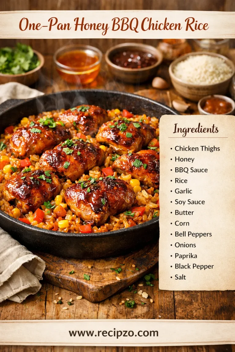 One-Pan Honey BBQ Chicken Rice Summer Recipe