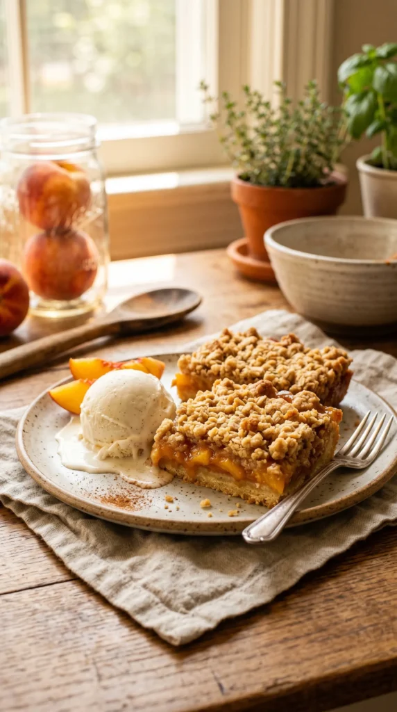 Peach Cobbler Bars