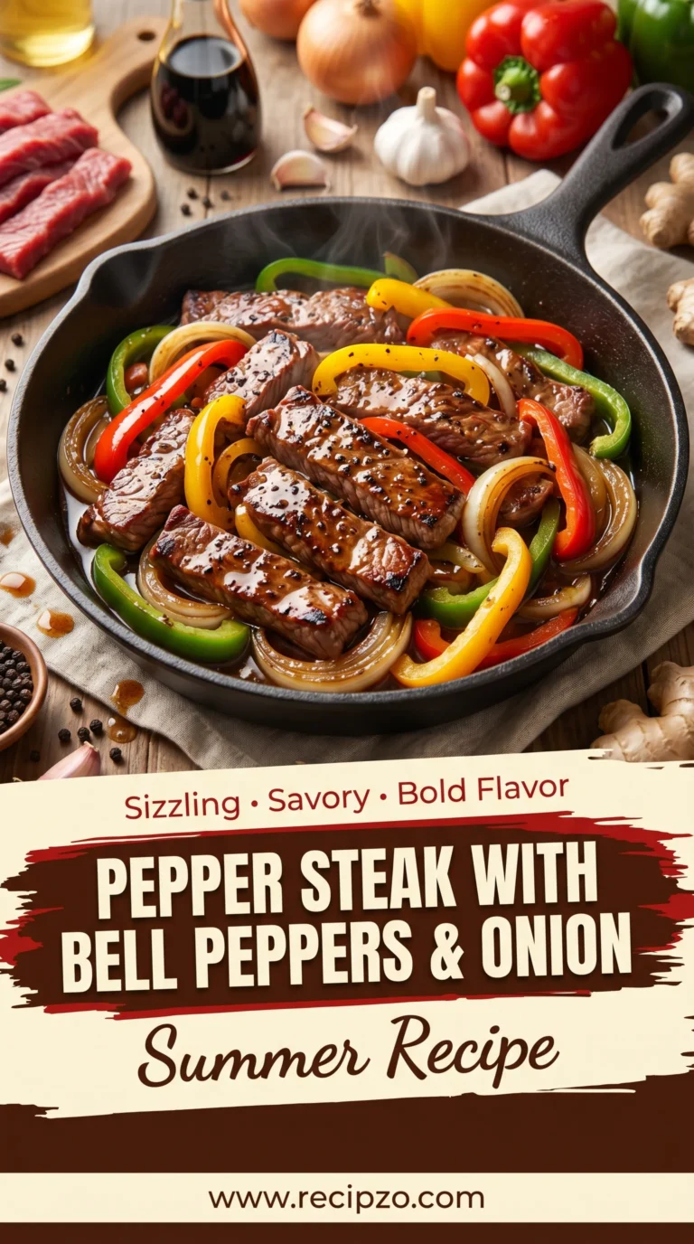 Pepper Steak with Bell Peppers and Onion Summer Recipe