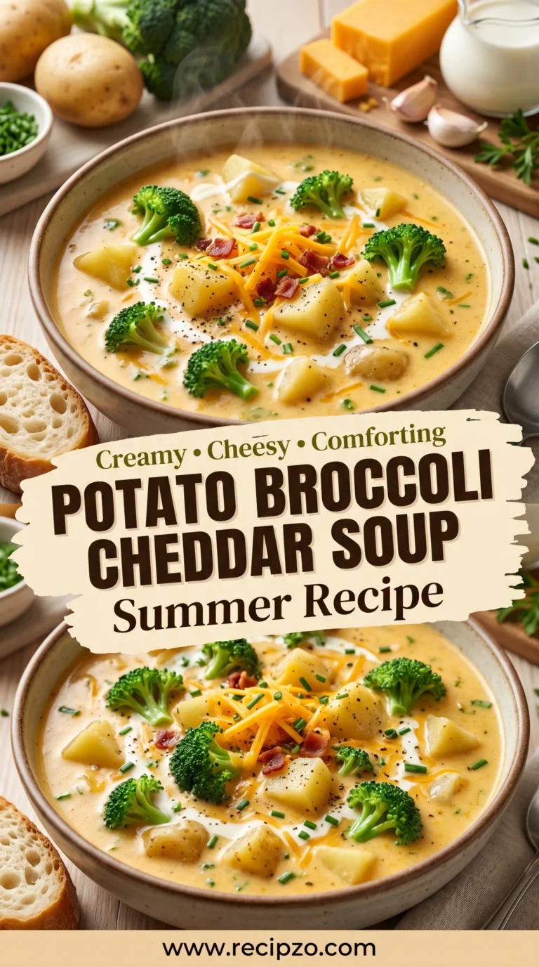 Potato Broccoli Cheddar Soup Summer Recipe
