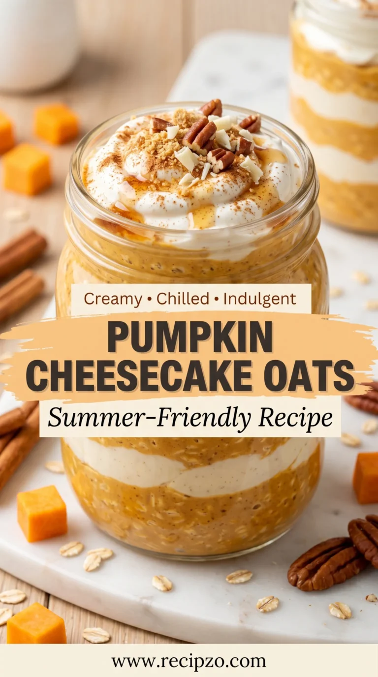 Pumpkin Cheesecake Overnight Oats (Summer-Friendly Recipe)