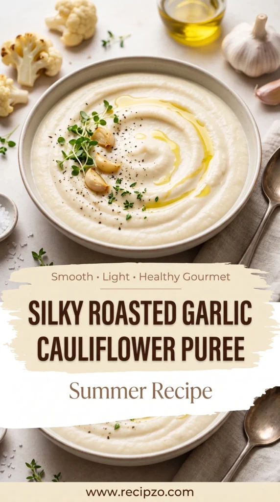 Silky Roasted Garlic Cauliflower Puree Summer Recipe