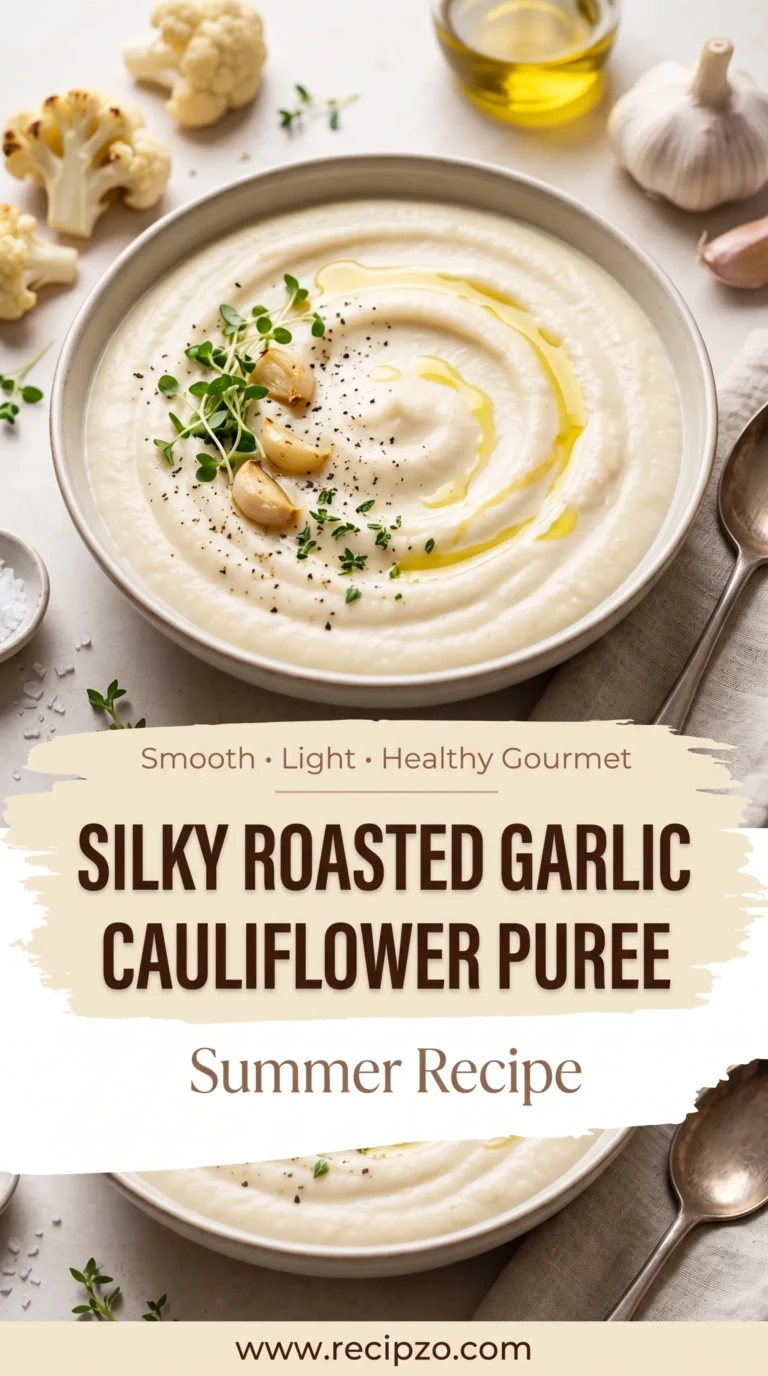 Silky Roasted Garlic Cauliflower Puree Summer Recipe