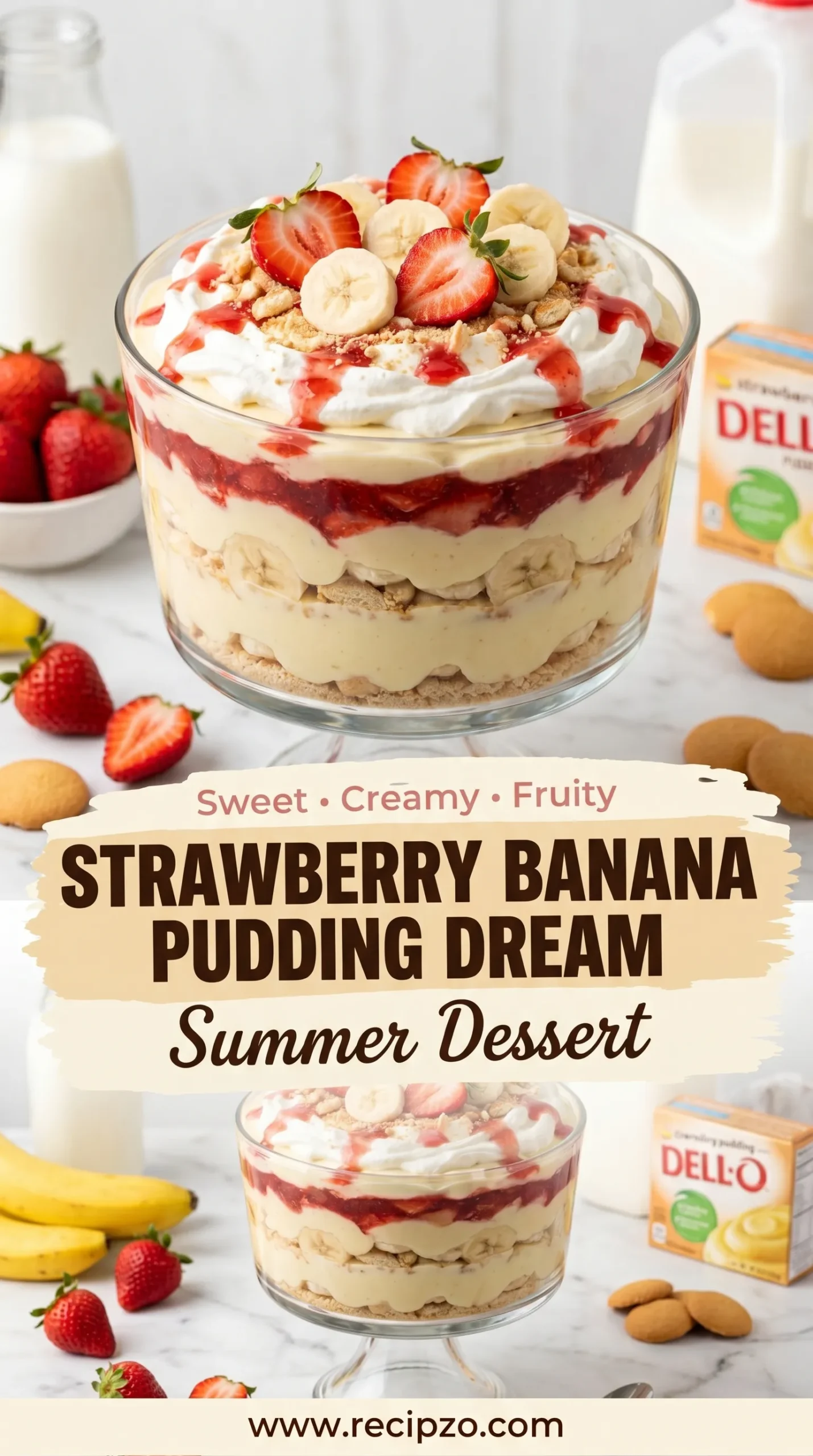 Strawberry Banana Pudding Dream Summer Dessert