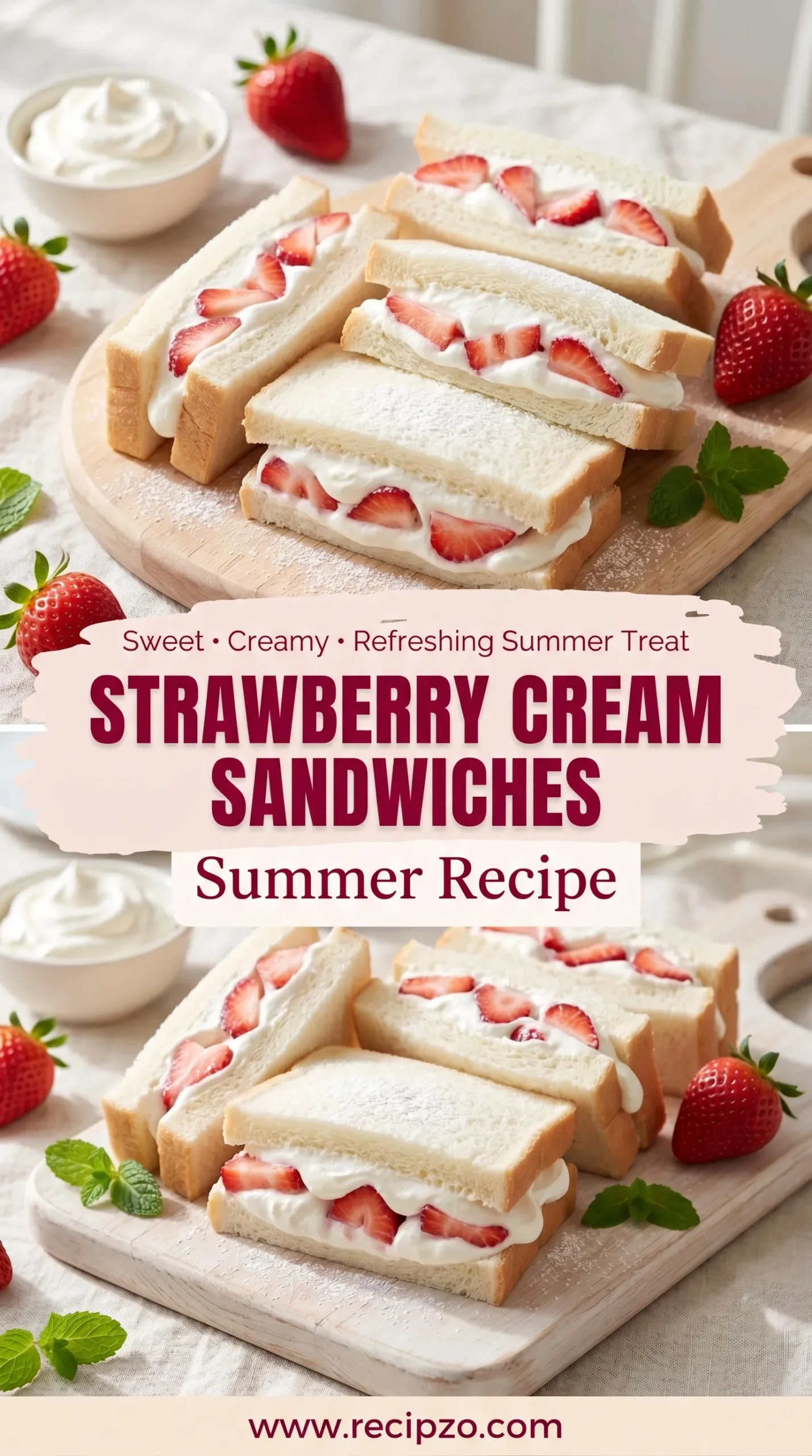 Strawberry Cream Sandwiches Summer Recipe