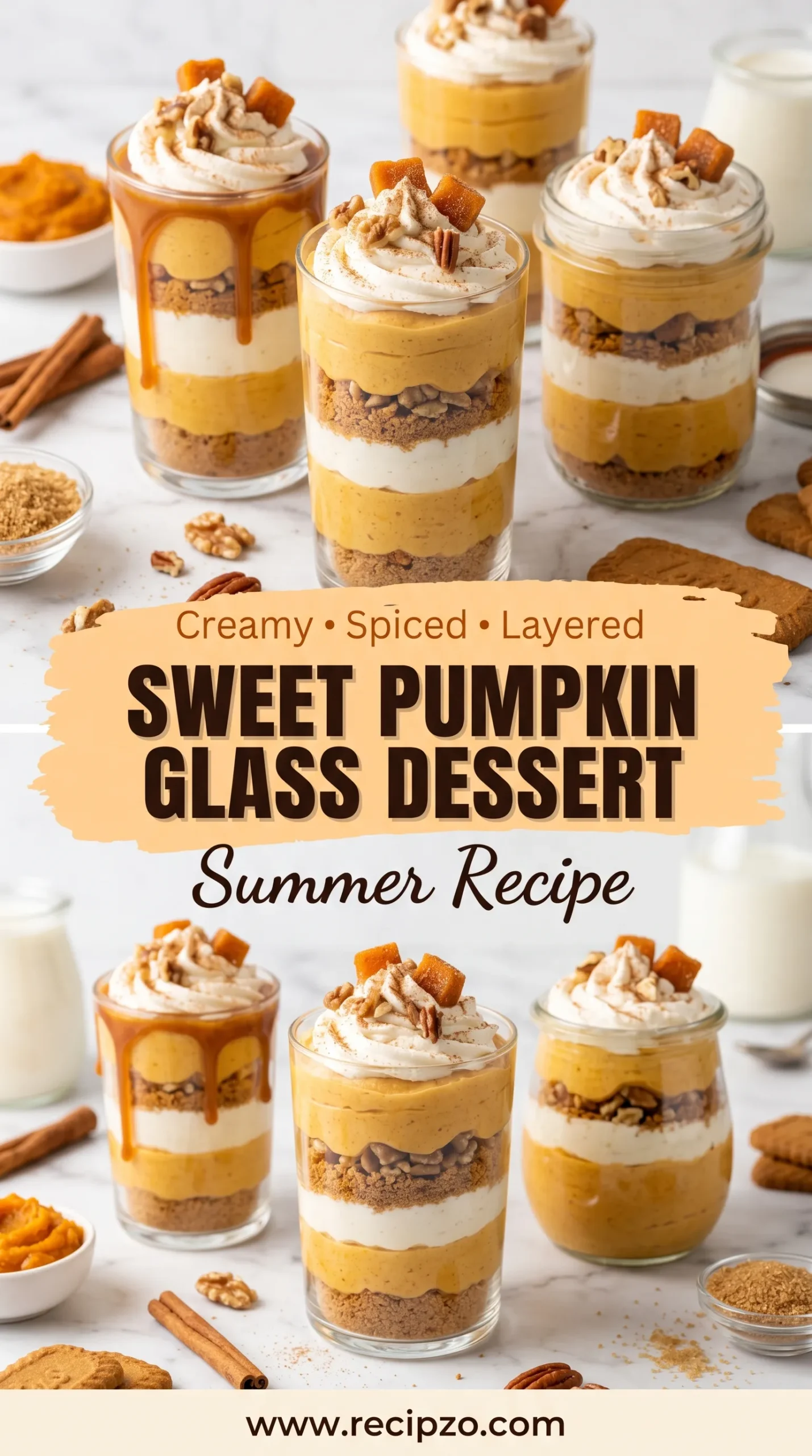 Sweet Pumpkin Glass Dessert Summer Recipe