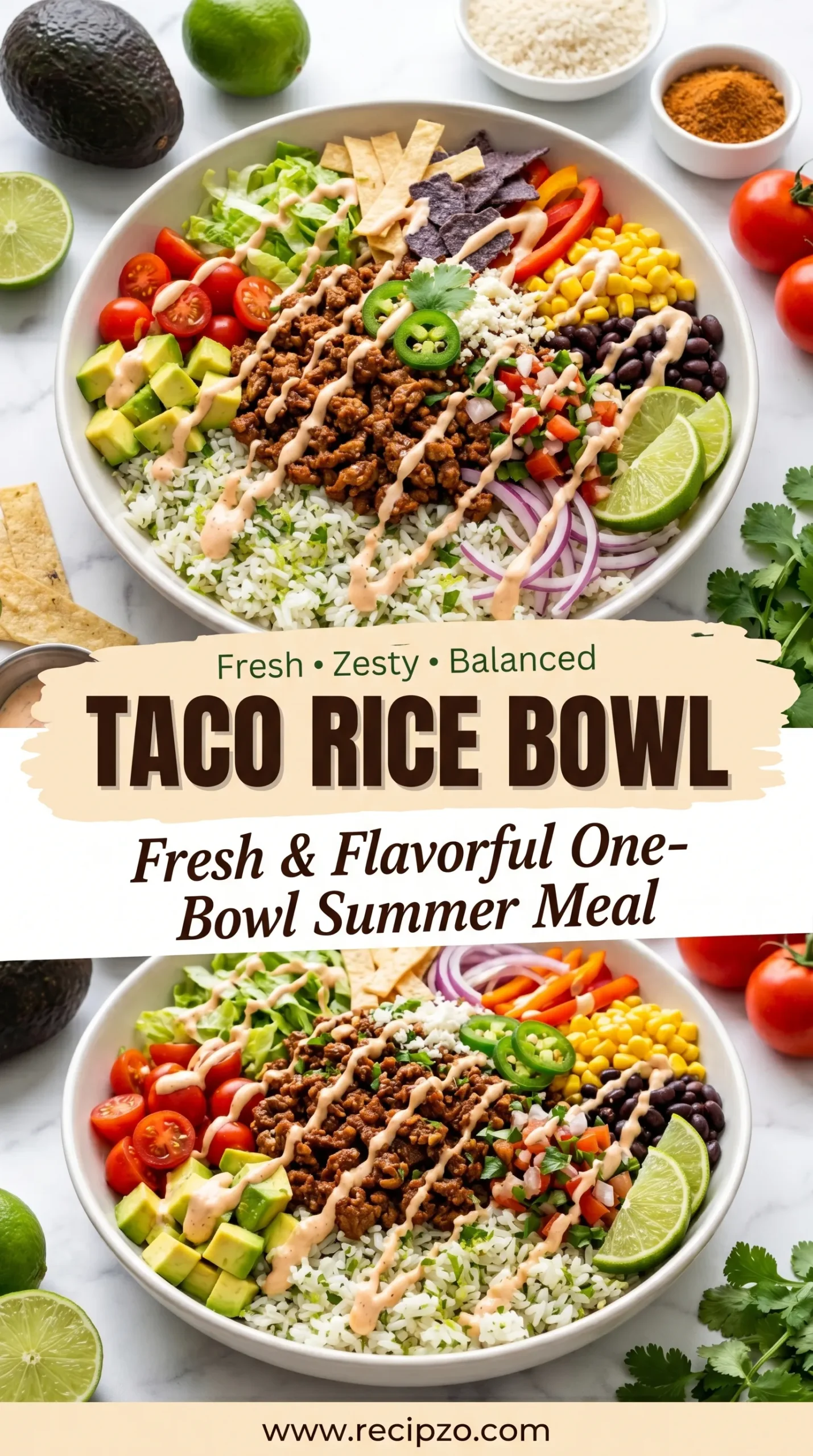 Taco Rice Bowl – Fresh & Flavorful One-Bowl Summer Meal